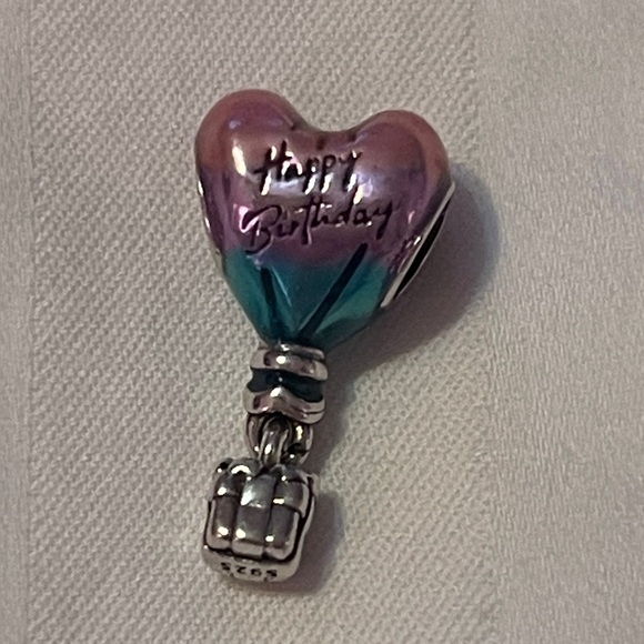 Pandora 925 Sterling Silver Happy Birthday Heart Balloon Charm with gift - Picture 5 of 12